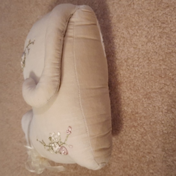 VTG Cat Pillow with Ribbon Embroidered Roses - Picture 6 of 8